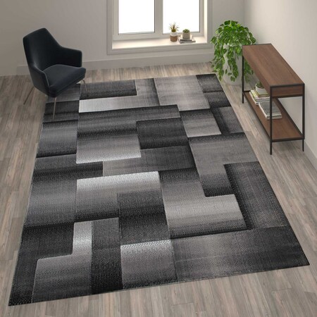 Flash Furniture Gray 8' x 10' Modern Color Blocked Area Rug ACD-RGTRZ861-810-GY-GG